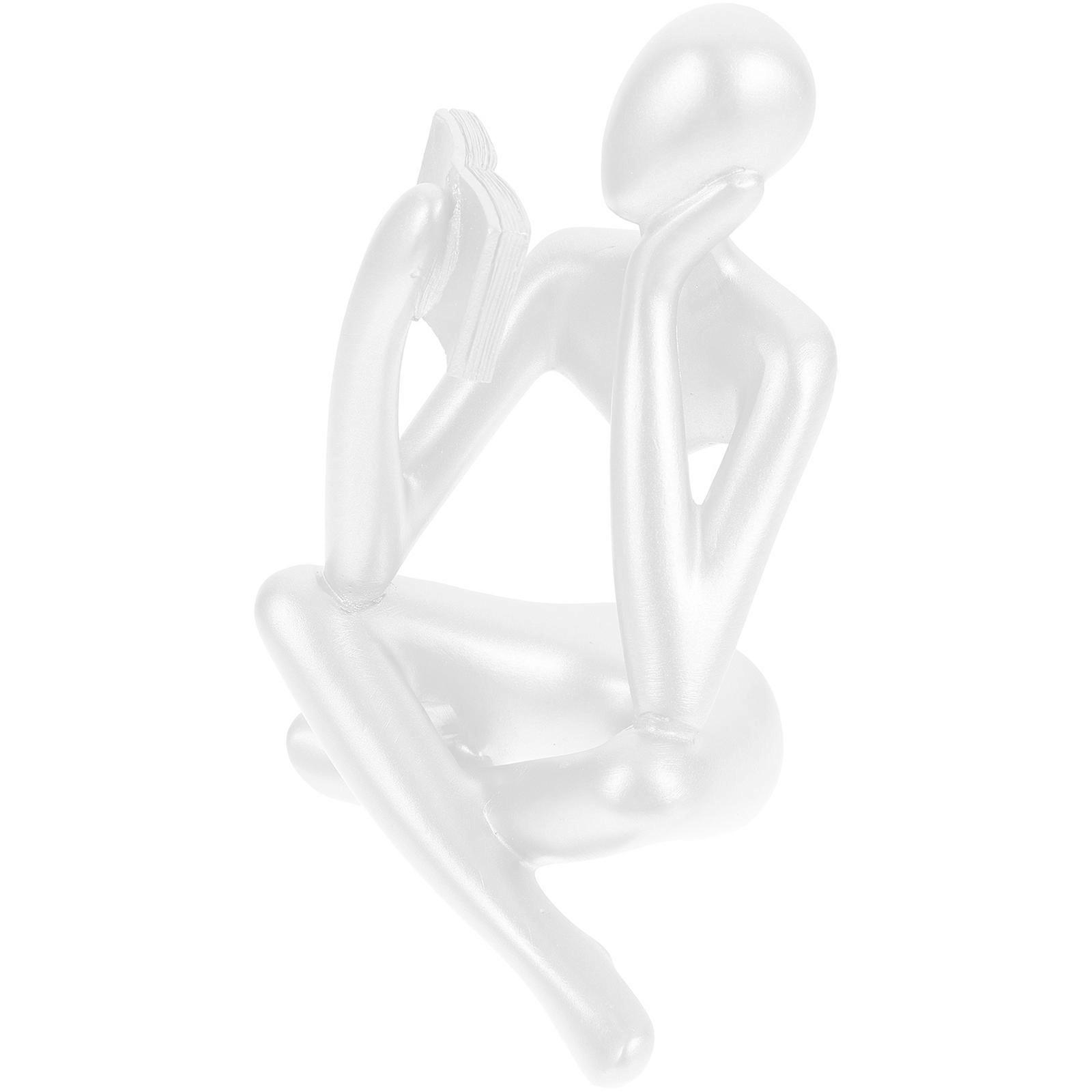 Resin Craft Abstract Reading Man Figurine 3Pcs Nordic Decoration Perfect For Study And Office Atmosphere Enhancement