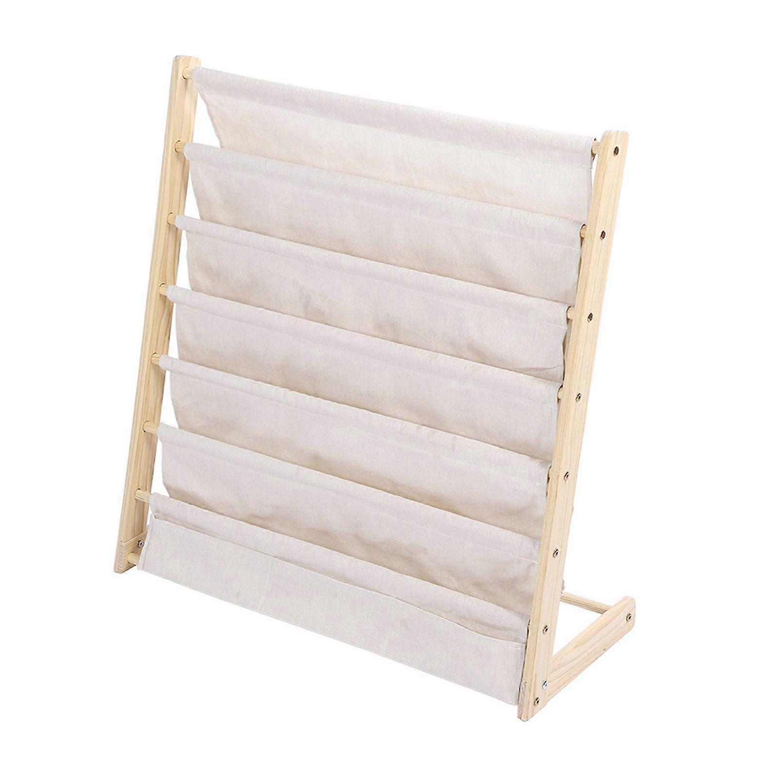 Standing Children's Bookshelf Wooden Baby Reading Rack Storage Shelf Simple Bookcase Furniture