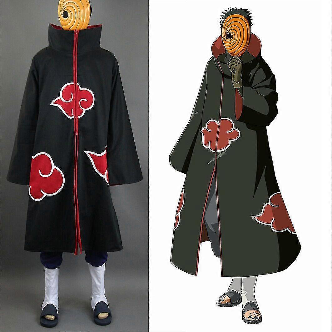 火影忍者晓月飞宇智波带土长袍斗篷外套 + 树脂面具角色扮演服装
