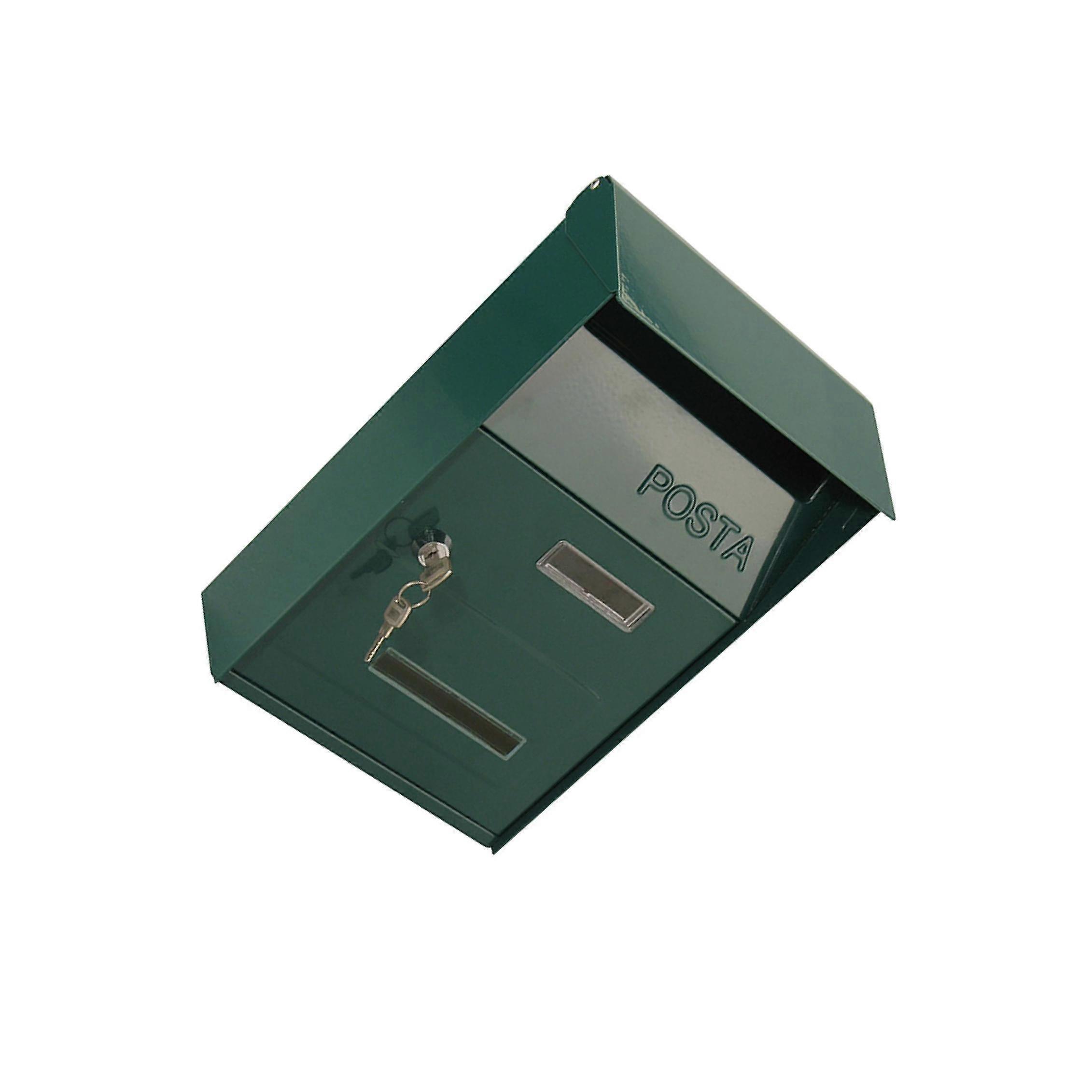 European Wall Mount Mailbox Key Locking Mail Box Post Letter Box Decor Green