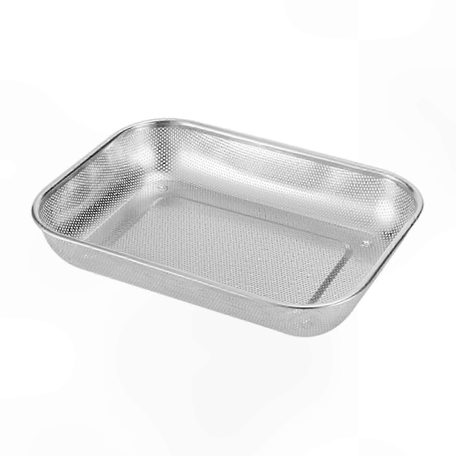Stainless Steel Mesh Drain Basket with Quick Draining Feature for Washing Vegetables Fruits and Rice