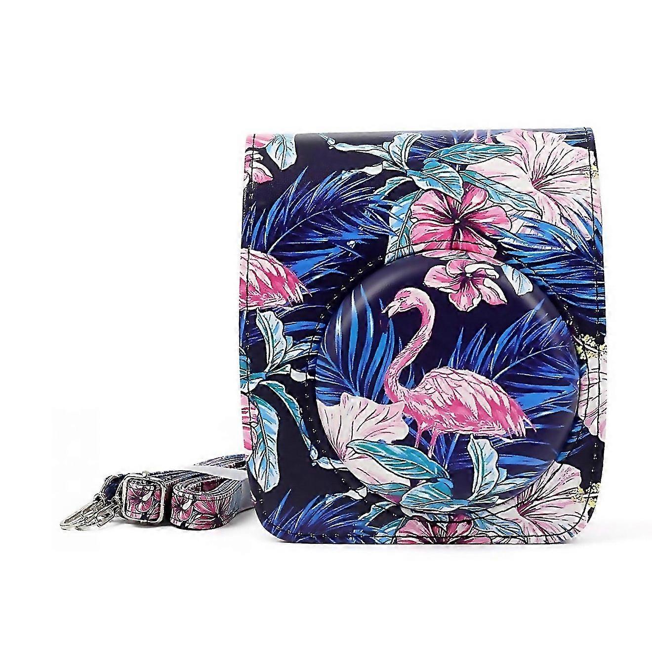 For Flamingo Pattern Pu Leather Protective Camera Case Bag For Fujifilm Instax Mini90 Camera