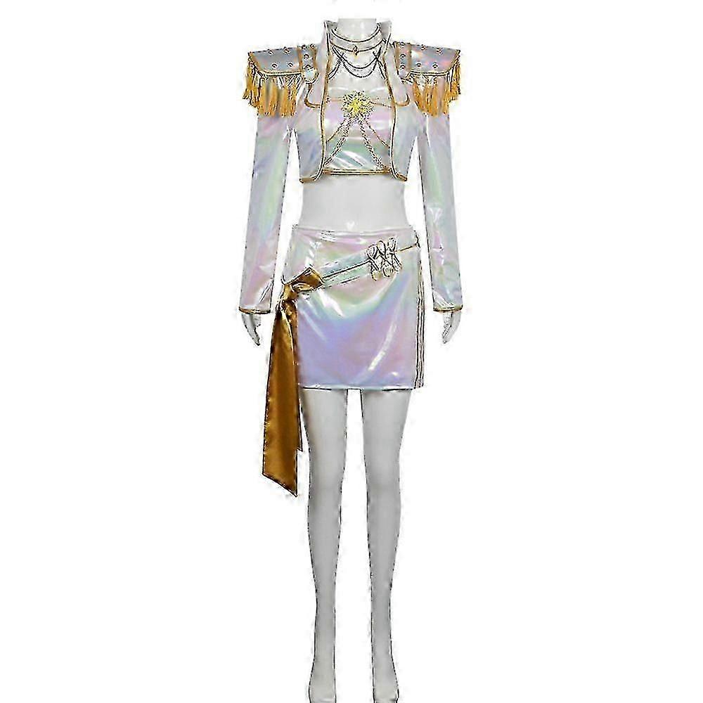 Kpopデーモンハンターズコスプレコスチュームセットホワイトルミミラゾーイハロウィンパーティーファンシードレス女性用
