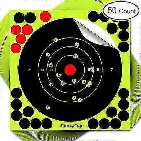 Fluorescent Yellow Reactive Adhesive Targets for Shooting Practice, 50 Sheets, 203x203mm Splash Design