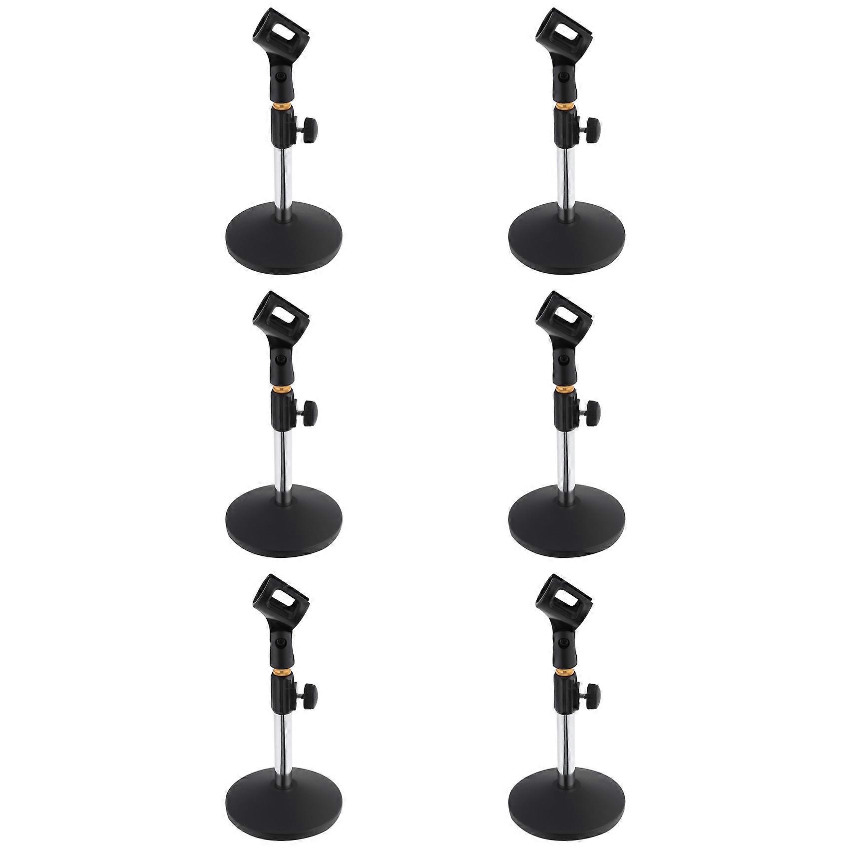 6X Desk Microphone Holder for Microphone Stand Metal Base Desktop Bracket for Home Live Broadcast Online Conference