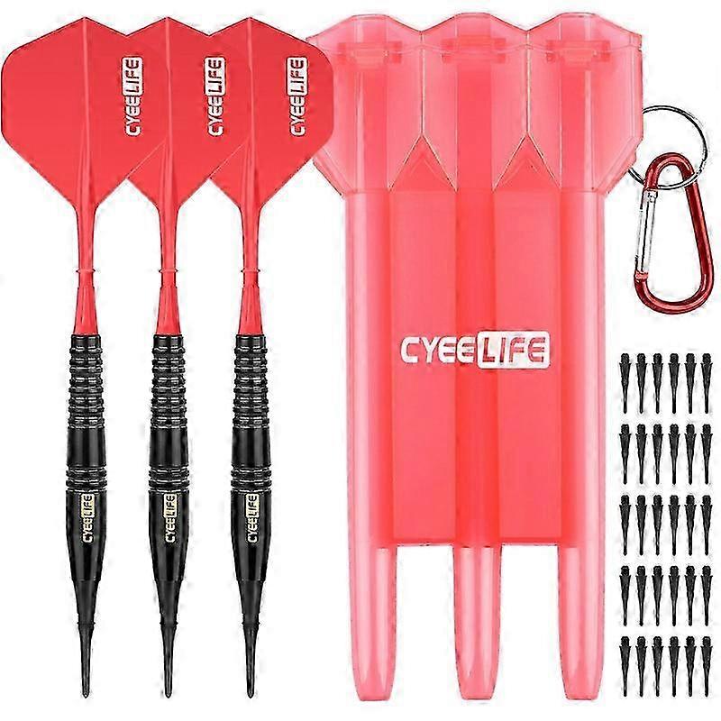 CyeeLife Brass Soft Tip Darts 18g With Carry Case and Extra Plastic Points & Flights,Professional Electronic Dart setDart Backboards 25-26