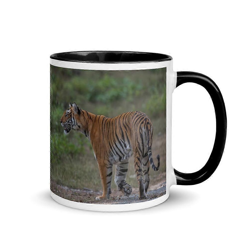 Tiger ! Mug with Color Inside (Black)