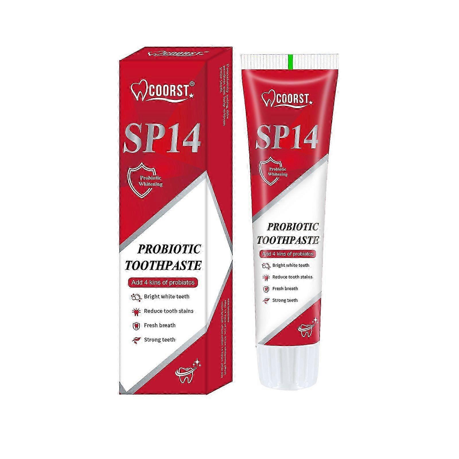 Sp-14 tandkräm, probiotisk tandkräm sp-14, sp-14 whitening tandkräm, fräsch andedräkt och fläckborttagning, förbättra munhälsan