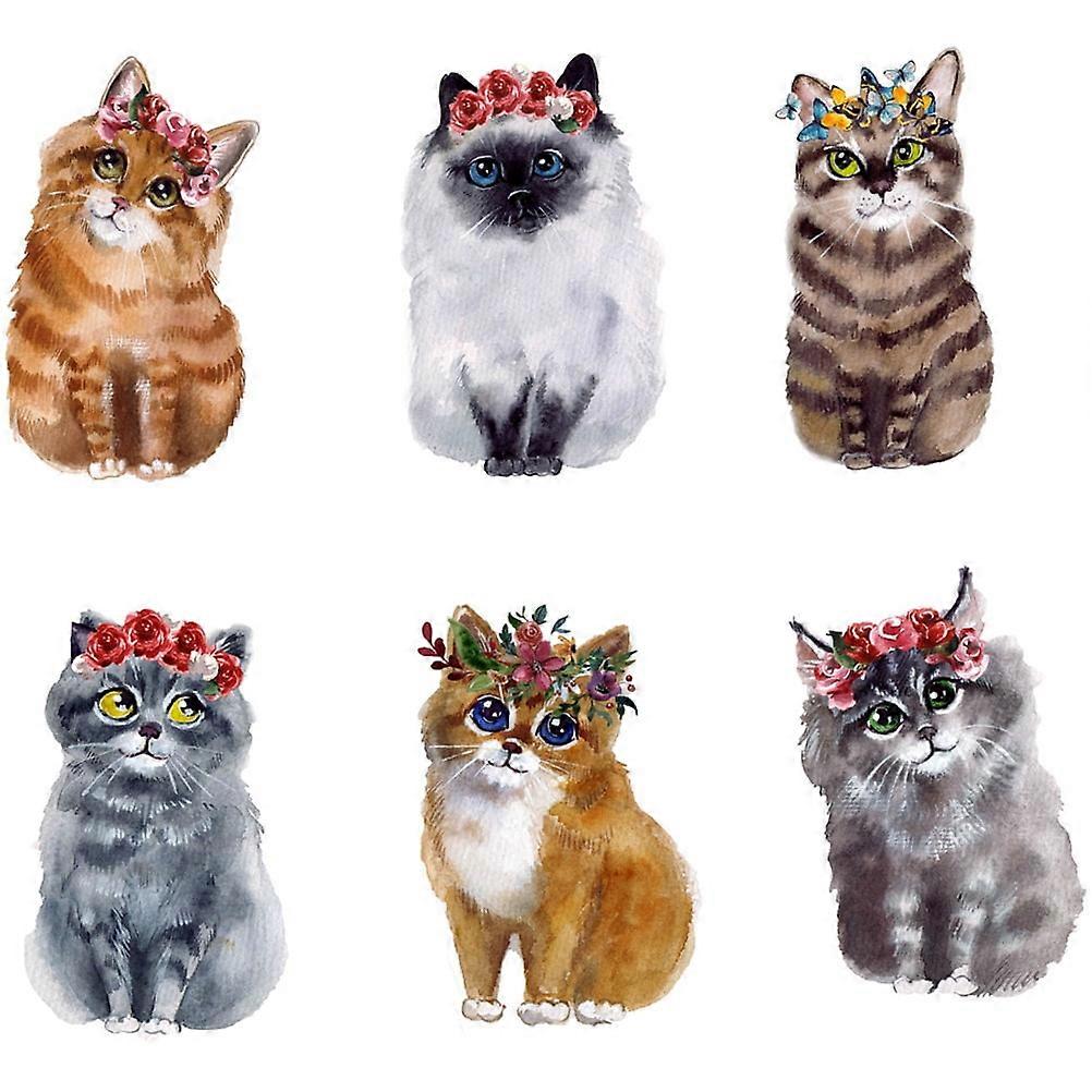 Mizh 6pcs Home Window Clings Anti-Collision Window Clings Cat Design Window Decals