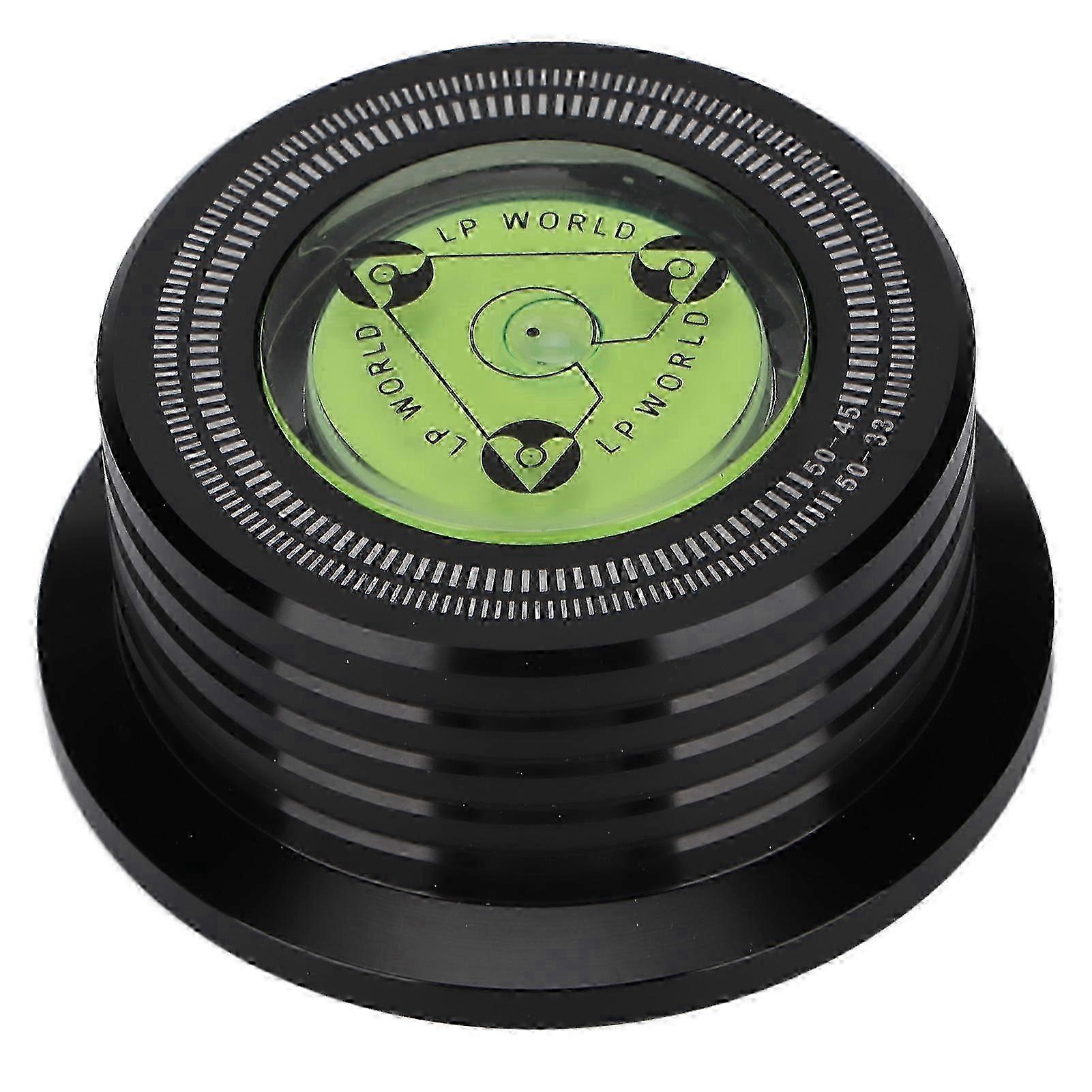 Record Weight Stablizer Aluminum Turntable Disc Clamp with Bubble Leveling for LP Record Player 50HzBlack NO.2047 miao4