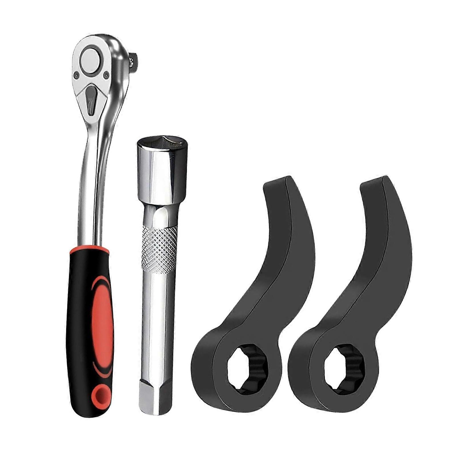 4 Piece Pry Bar Adapters Set With 2 Heads And Ratchets Wrenchs For heavy dutys Automotive Repairs And Mechanical Tasks Multicolor