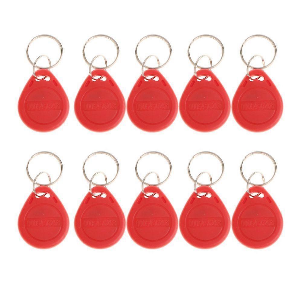 10pcs 125khz RFID Proximity ID Card Token Tags Key Fobs Access System Red