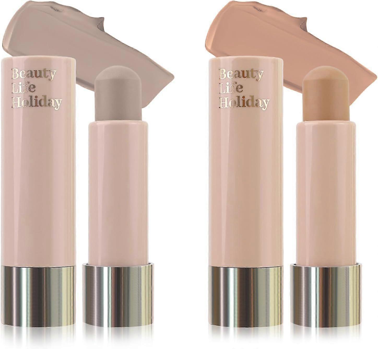 2Pcs Warm and Cool Toned Contour Stick, Natural Matte Cream Contour Stick, Lightweight and Smooth Cream Bronzer Stick for Face Shaping Contouring Make