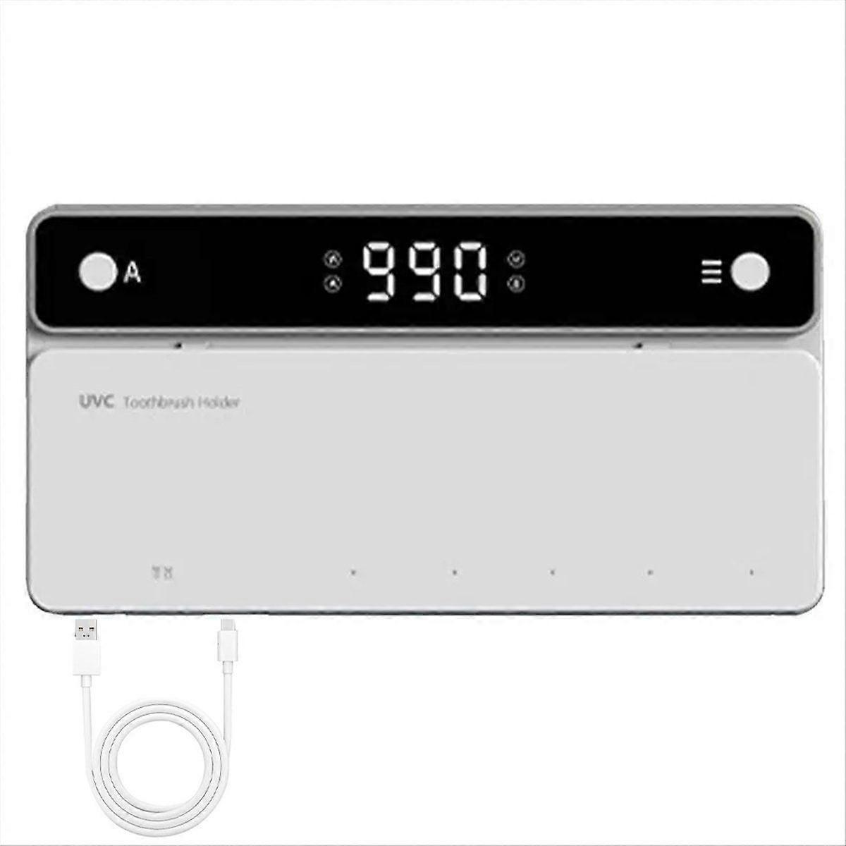 Toothbrush Holder, Timer Function, Rechargeable Cordless Wall-Mounted Bathroom White