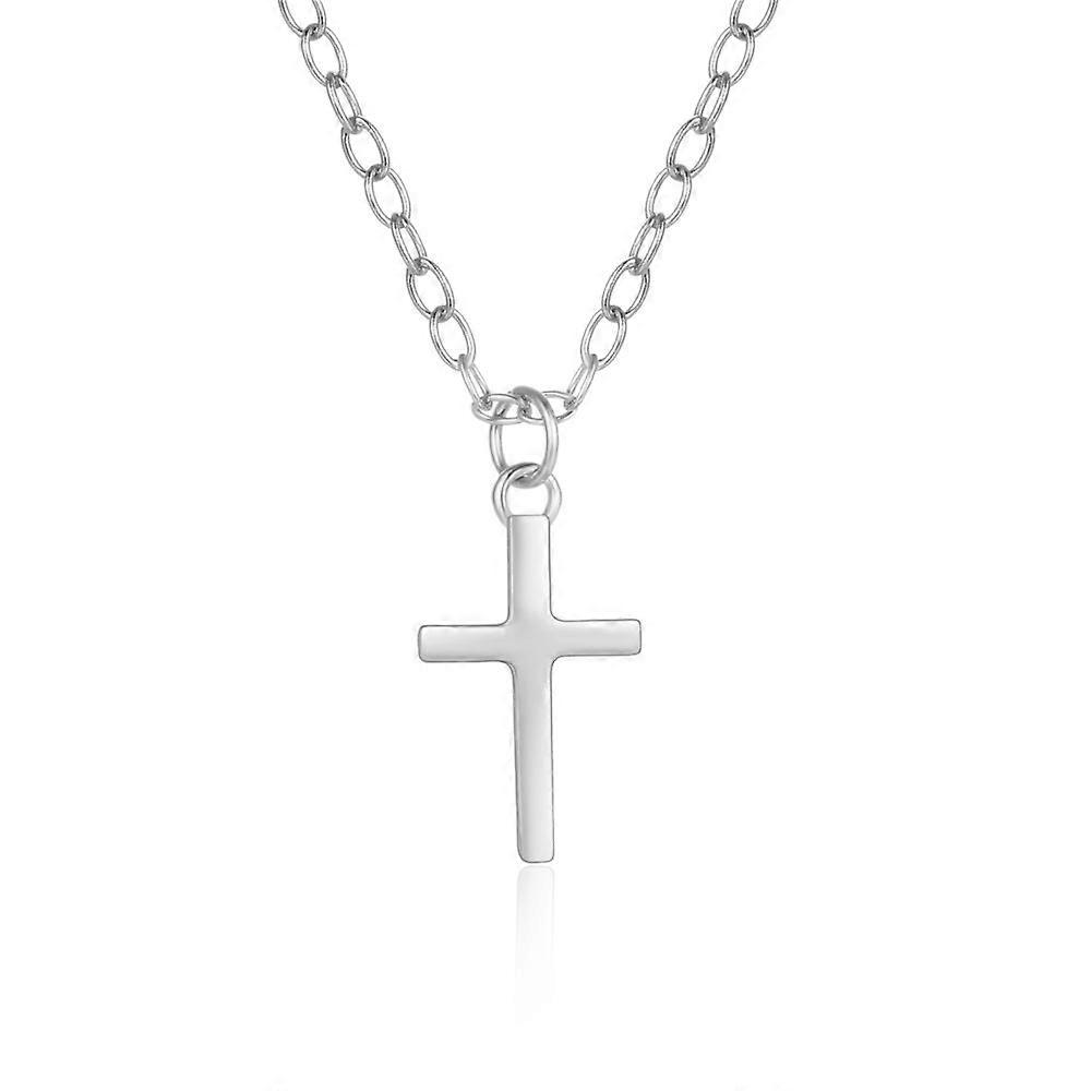 925 Sterling Silver Cross Pendant Necklace 40cm Chain