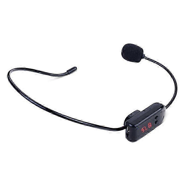 Black Portable FM Wireless Microphone Headset Radio Megaphone For Tour Guide Teaching Meeting Lectures Supplies