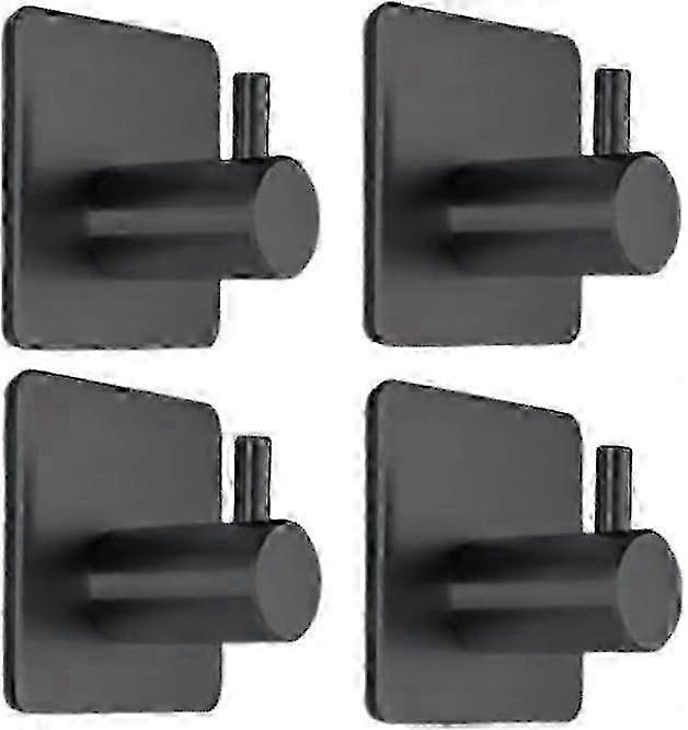 4 pack robust stainless steel adhesive hooks suitable for various applications