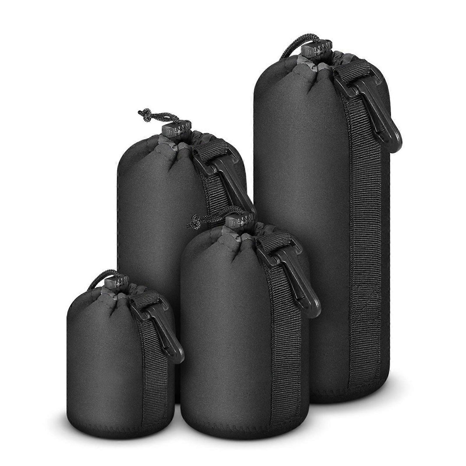 4Pcs Neoprene DSLR Camera Bag with Adjustable Strap Soft Lens Case Gadget for Traveling Waterproof Camera Storage Bag Multicolor