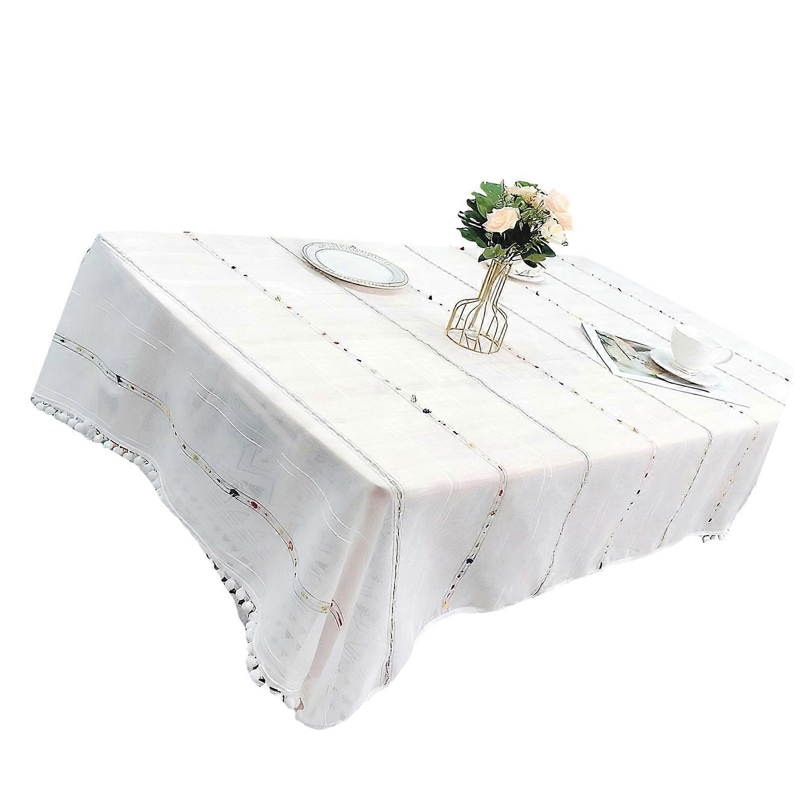 Polyester Tablecloth Soft Draping Waterproof for Parties Picnics Home Use Multicolor