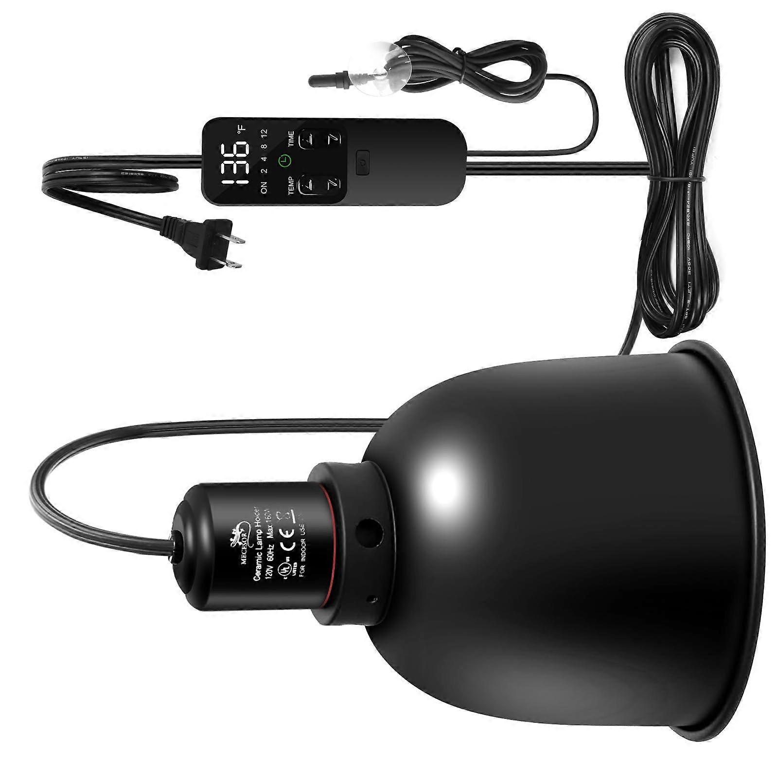 5.5 Inches Reptilian Heat Lamp With Adjustable Temperature Setting Even Heat Distribution For Pet Comfort Multicolor