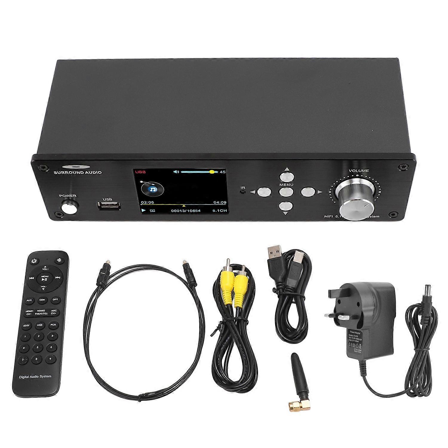 5.1 Surround Sound Decoder 192Khz 32Bit Supports 4K HD Multimedia Interface ARC Optical Coaxial USB 