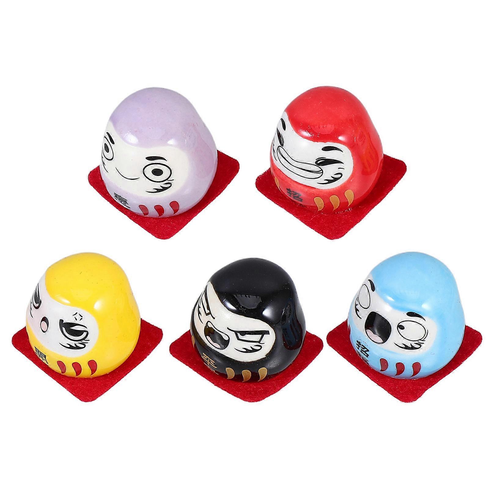 Ceramic Doll Fortune Cat Figurines for Luck 5Pcs Set