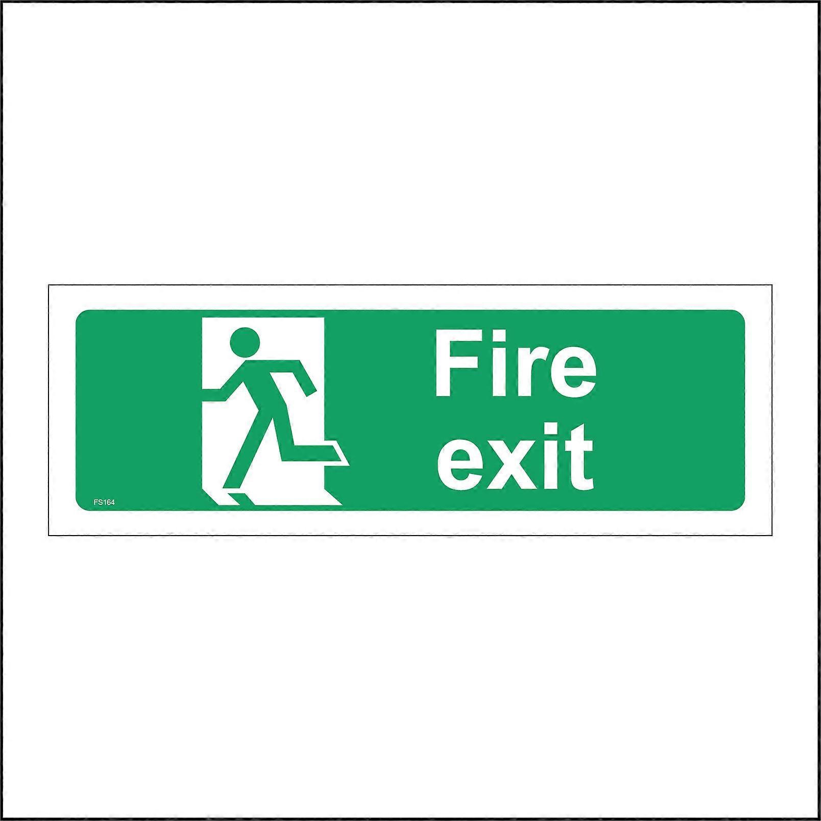 FS168 Fire Exit Left Sign with Man Running Through Door
