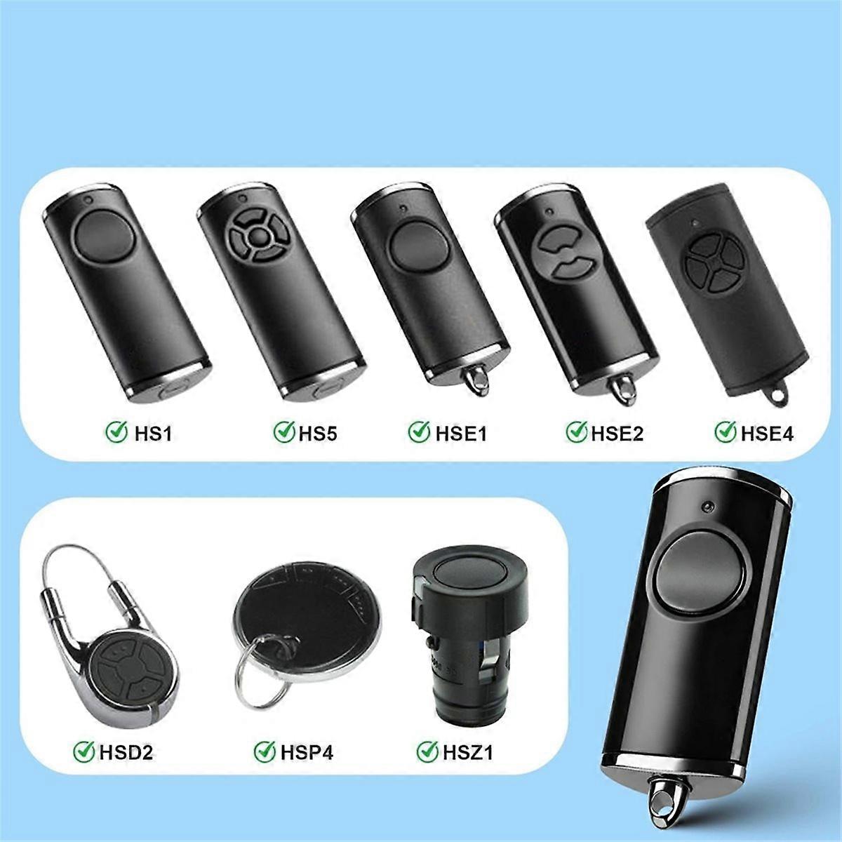 Garage Door Handheld Transmitter for HSE1-868-BS, Glossy Black, 1 Button Function,for HS1 HSE2 BiSec
