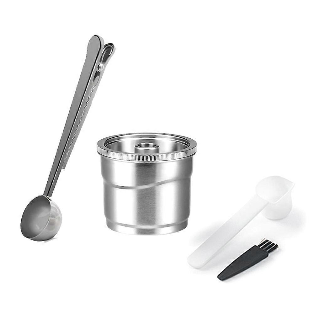 Reusable Coffee Capsule Refillable Filters Spoon Cleaning Brush
