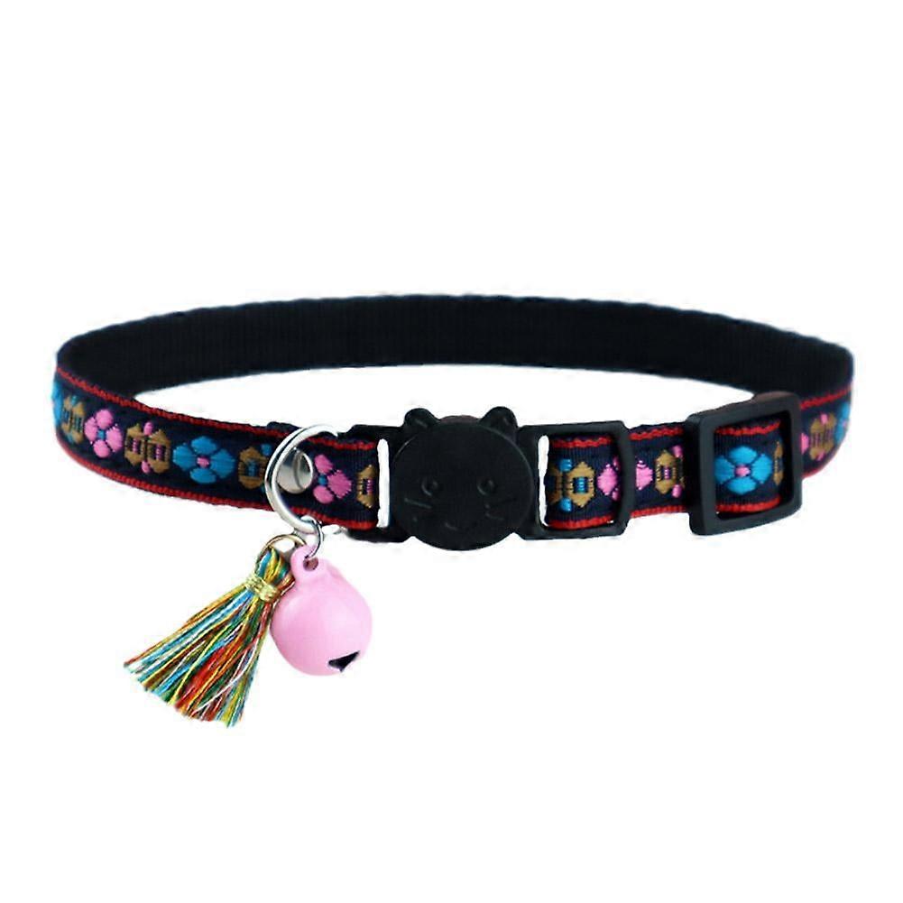 Cat Collar with Bell, Safety Collars with Geometric Pattern, Adjustable Safety Kitten Collars for Cats Puppies Daily Wearing