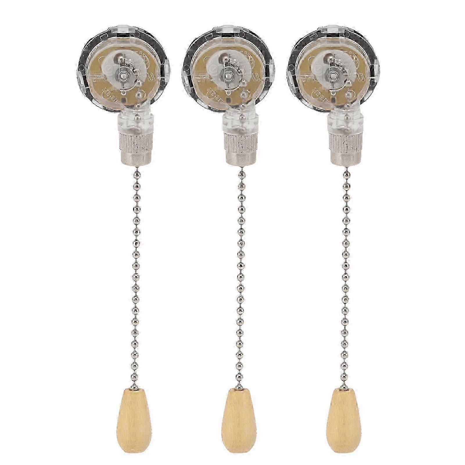 m 3Pcs Ceiling Fan Lamp Switch Rustproof Replacement Ceiling Light Pull Chain Switch Control