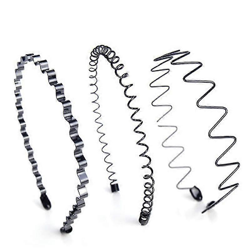 10 db/8 db /6 db/5 db/3 db fém hajkarika, rugalmas fém fejpánt fekete csúszásmentes hajpánt, unisex#dhdzsw05