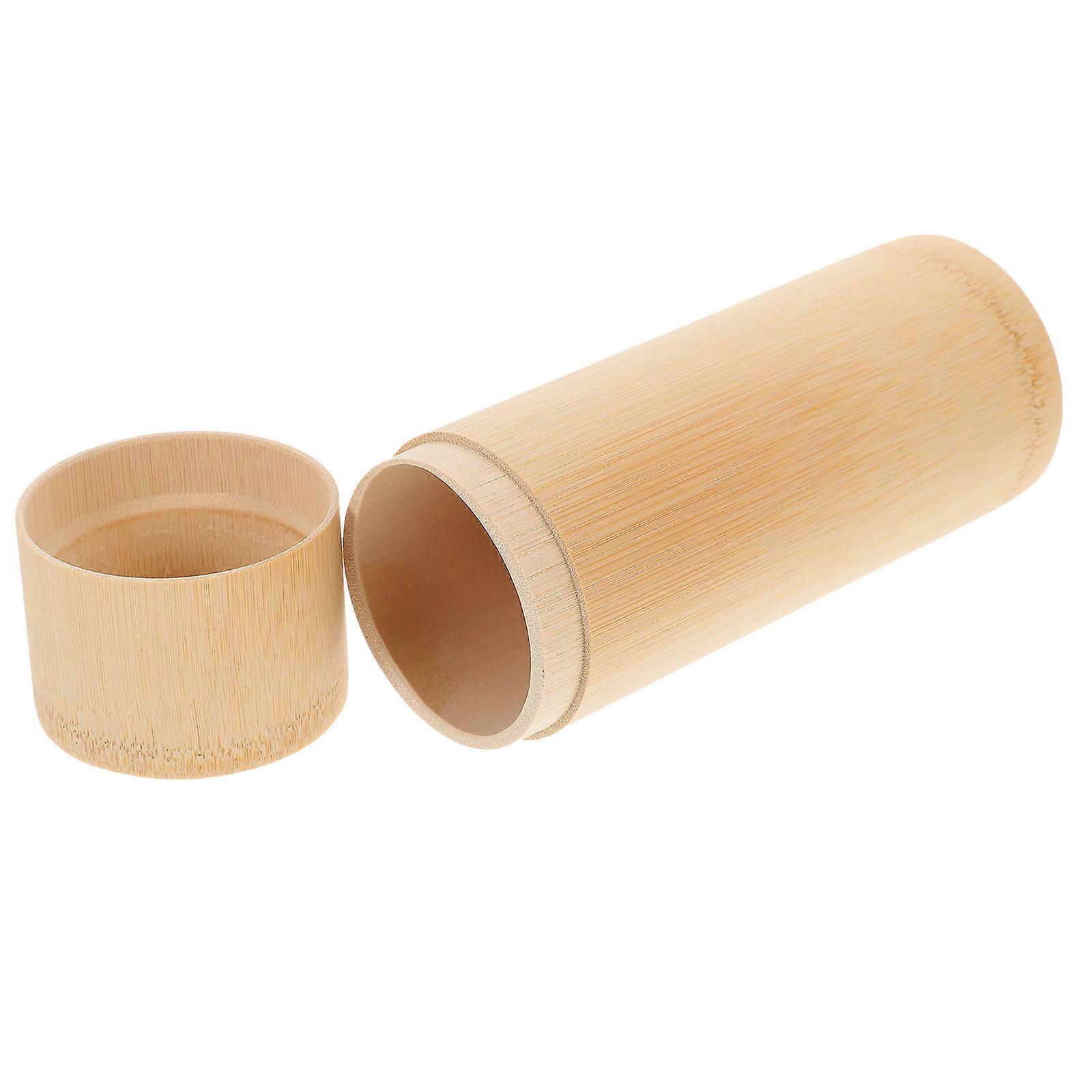 Khaki Bamboo Tea Jar Tea Storage Box for Storage Use with Lid