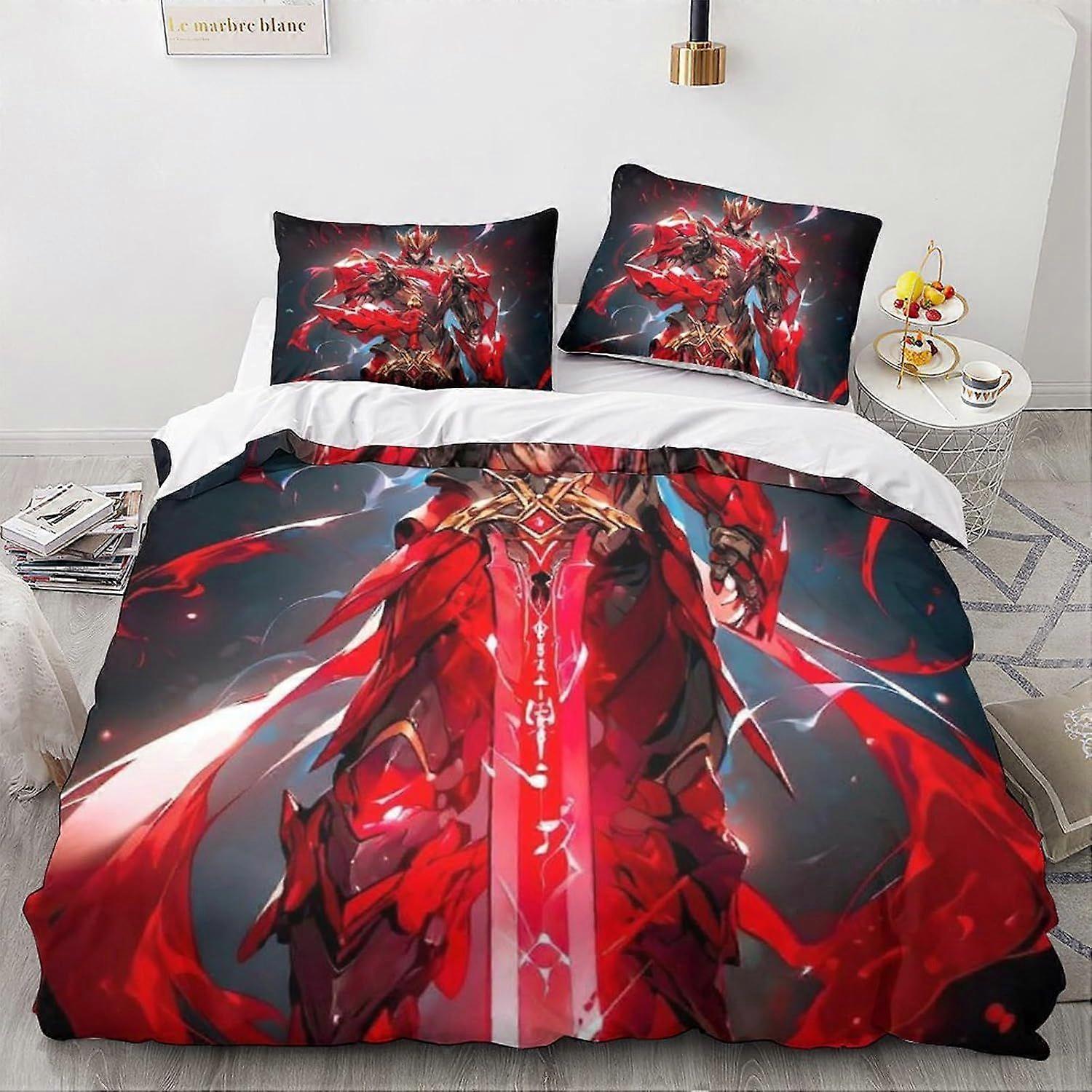 LikeEj 3D المطبوعة الرسوم المتحركة ومجموعة الفراش نمط المانغا للأطفال الكبار ، غطاء لحاف أنيمي مع أكياس وسادات ، غطاء ستوكات خيالي مع سحاب كلوسور