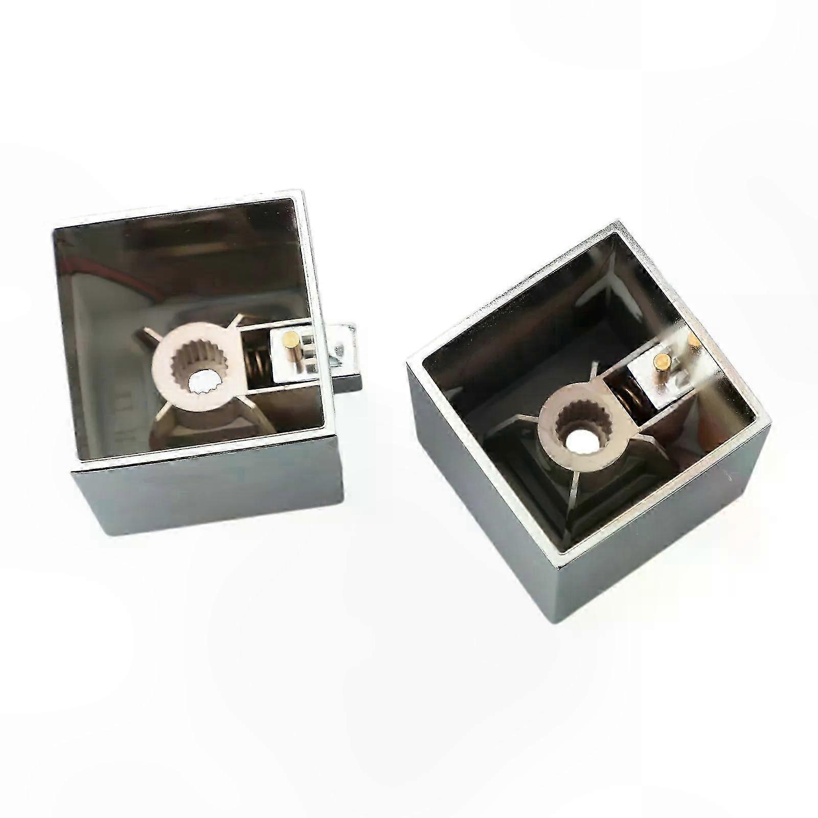 Chrome Thermostatic Shower Handles - Pair of Square Knobs for Temperature Control, Spindle Diameter 75cm