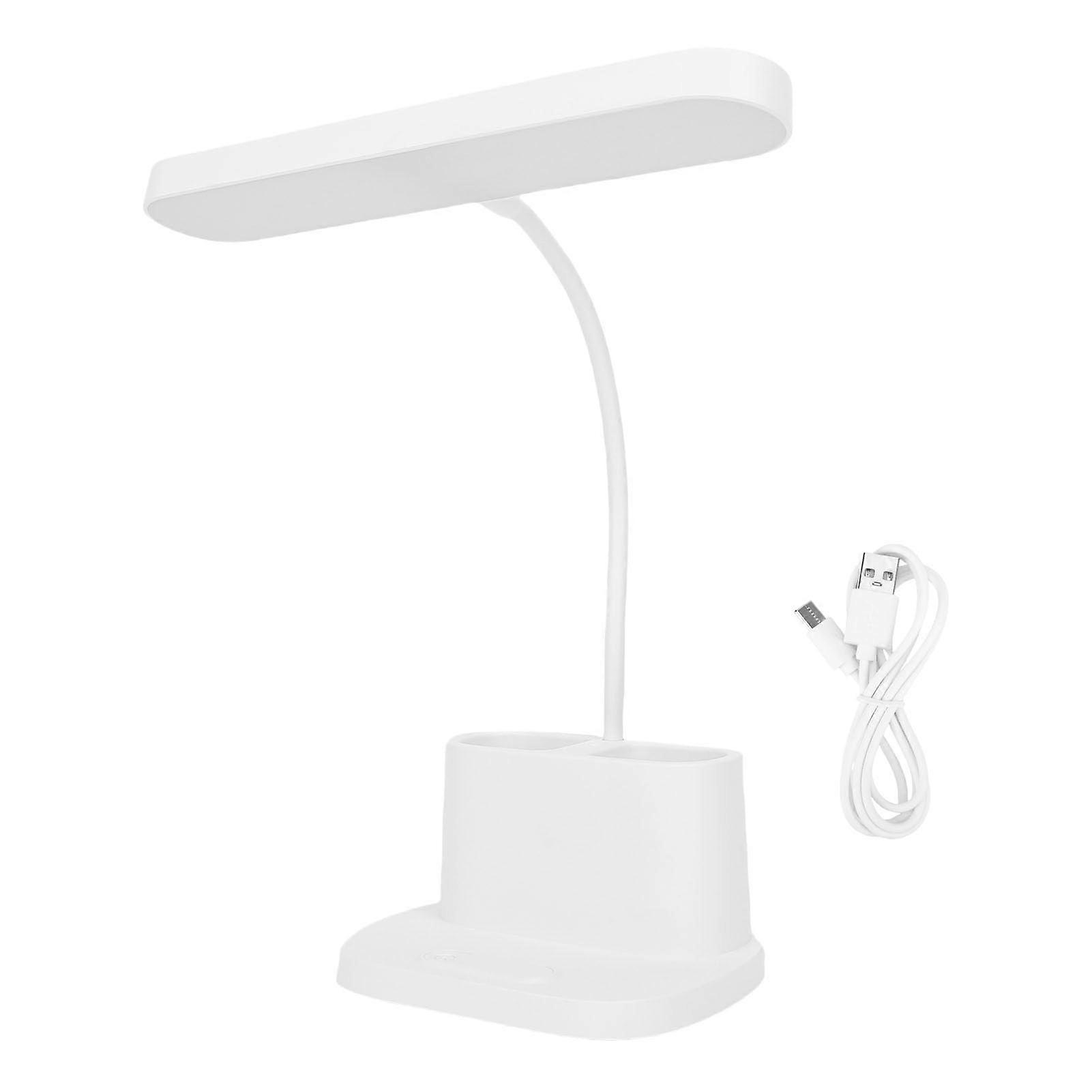 LED Desk Lamp Rechargeable with Flexible Gooseneck Stepless Dimming 3 Color Modes Pen Holder