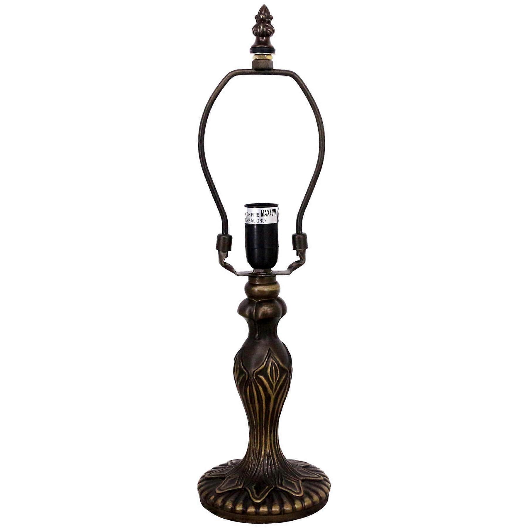 Lamp Base Replacement for Tiffany, Dark Bronze 15in Resin with Push Switch, Fits 610in Shades