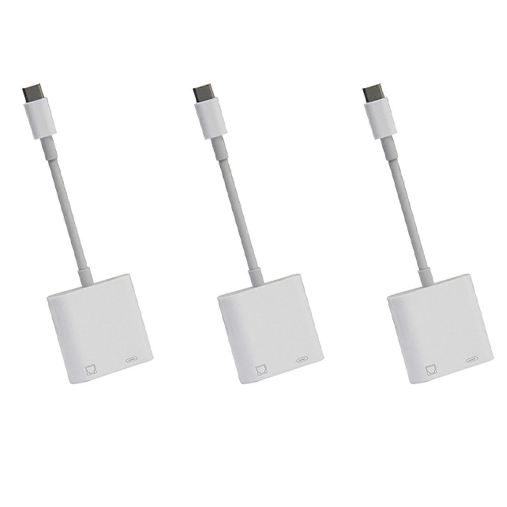 3X Type C OTG Ethernet Adapter USB C to RJ45 Ethernet LAN Wired Network Converter 100Mbs for Type C Mobile Phone Tablet