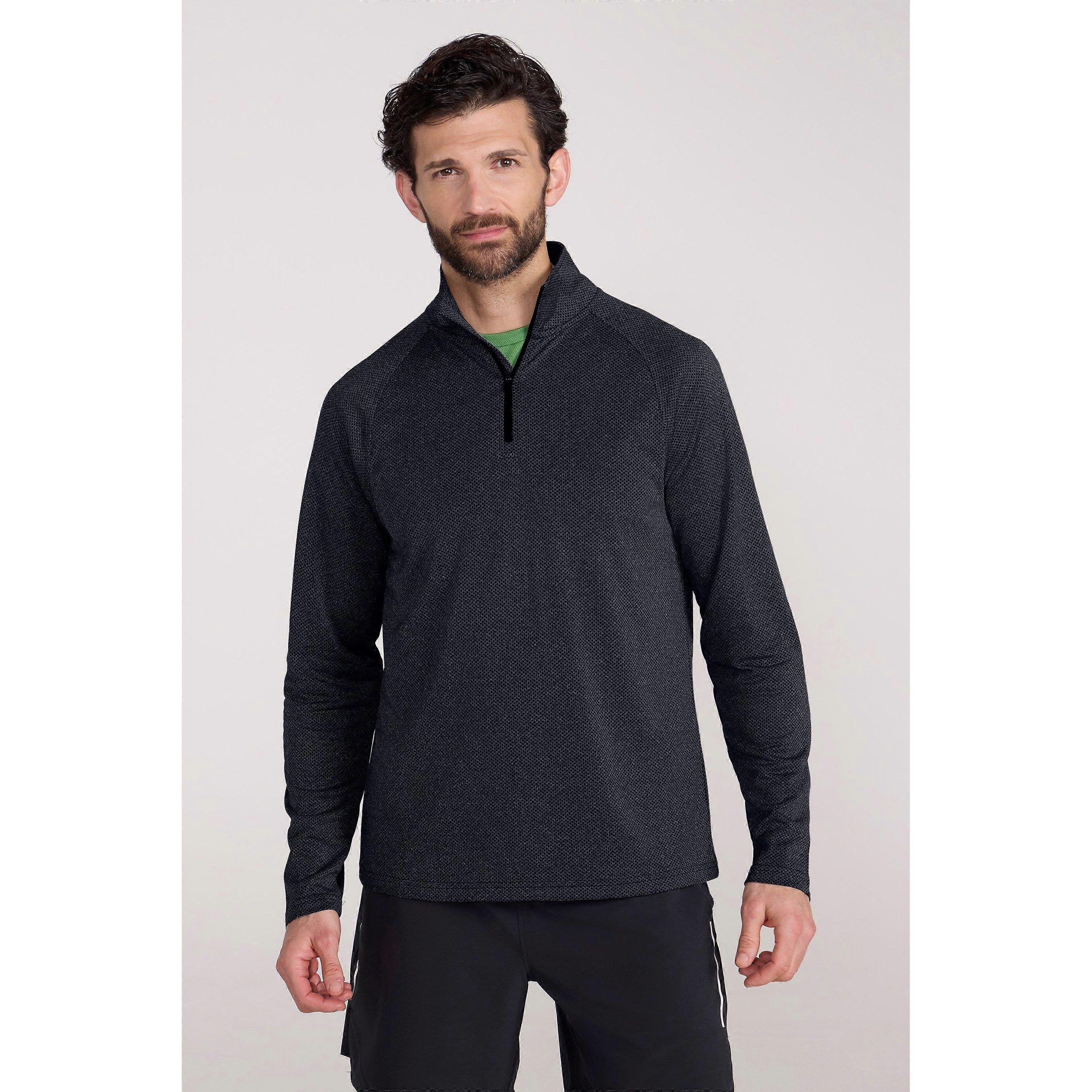 Mountain Warehouse Mens Spin Textured Half Zip Sweatshirt
