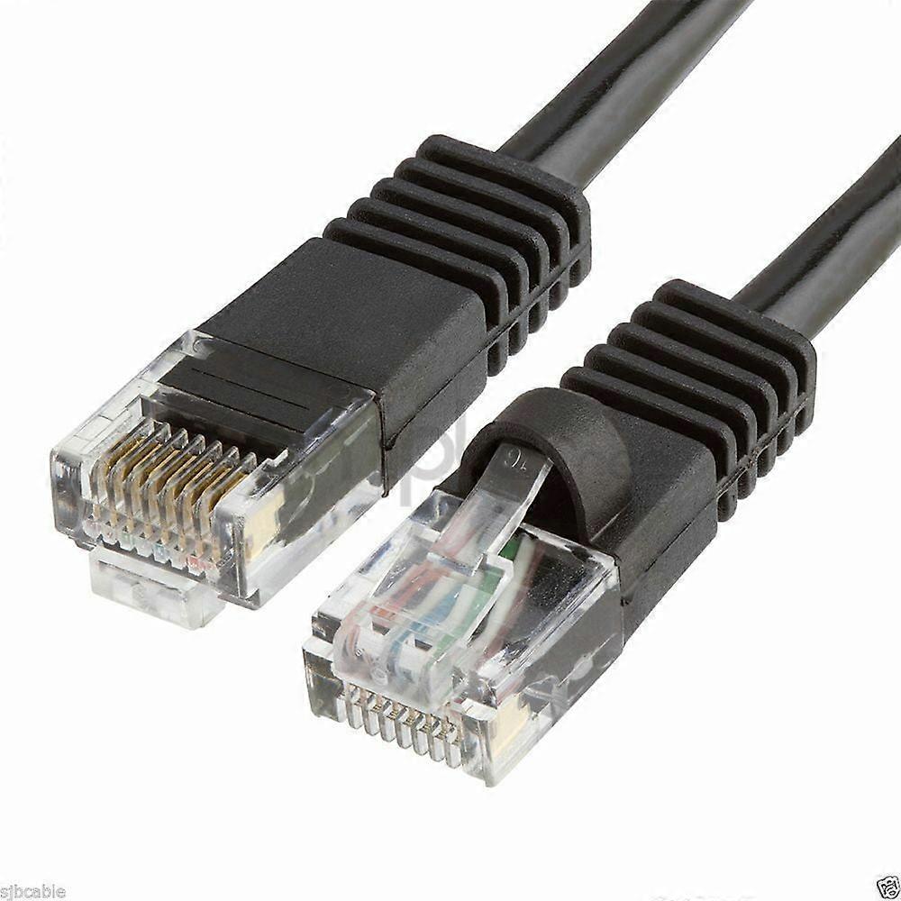 25ft Ethernet Internet LAN CAT5 Network Cable for Computer Modem Router Black US
