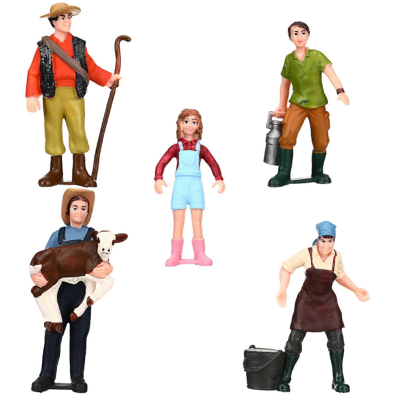 5PCS Miniature People Scale Figurines Durable Scale Models