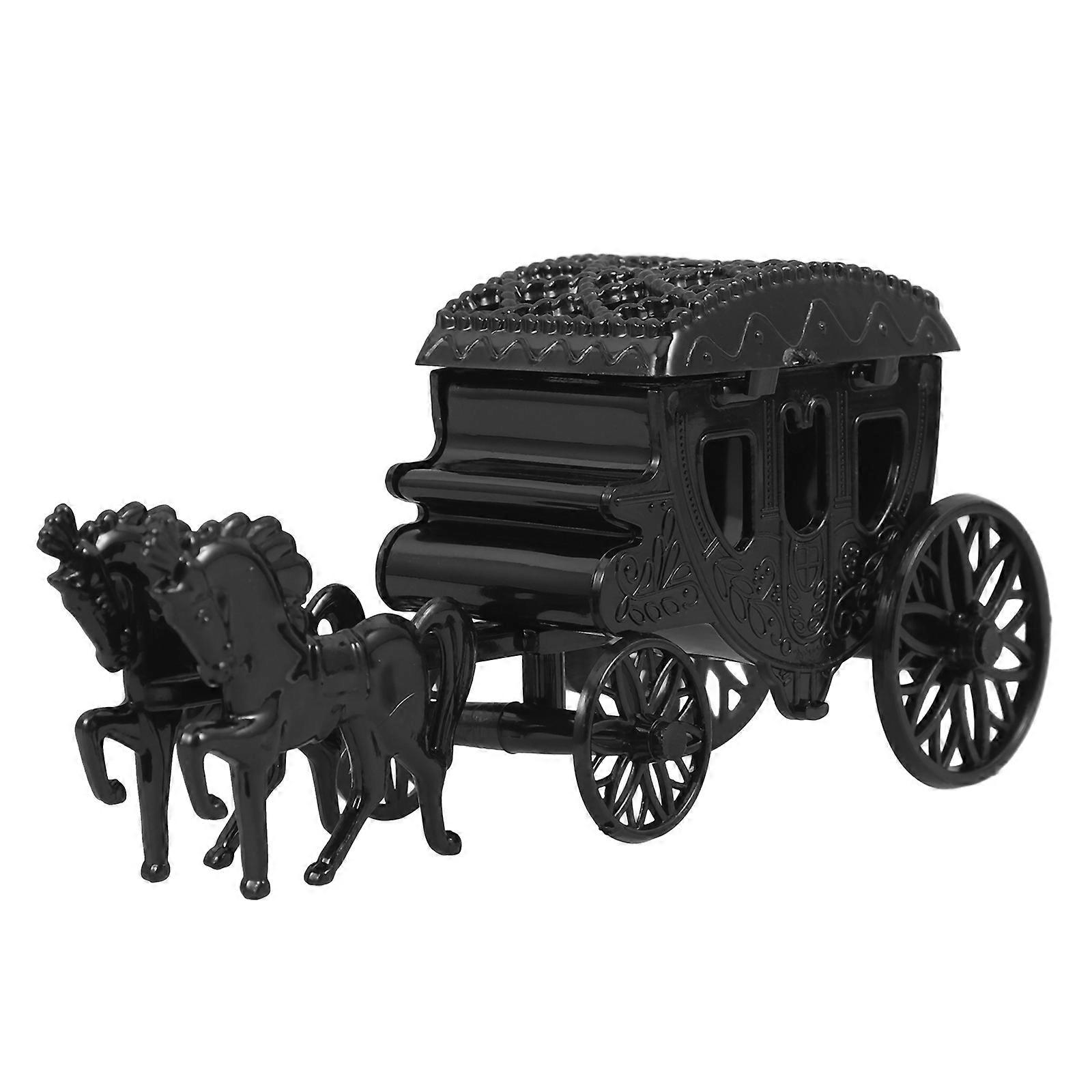 Black ABS Carriage Candy Container for Storage Unique Design Perfect for Parties and Events 7.5x4.5x3.5 Inches