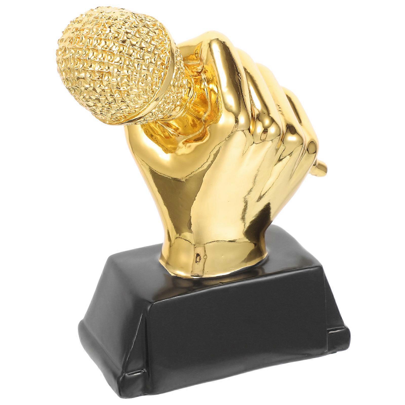 Microphone Trophy Students Singing Competition Host Contest Trophy Award Honor Trophy