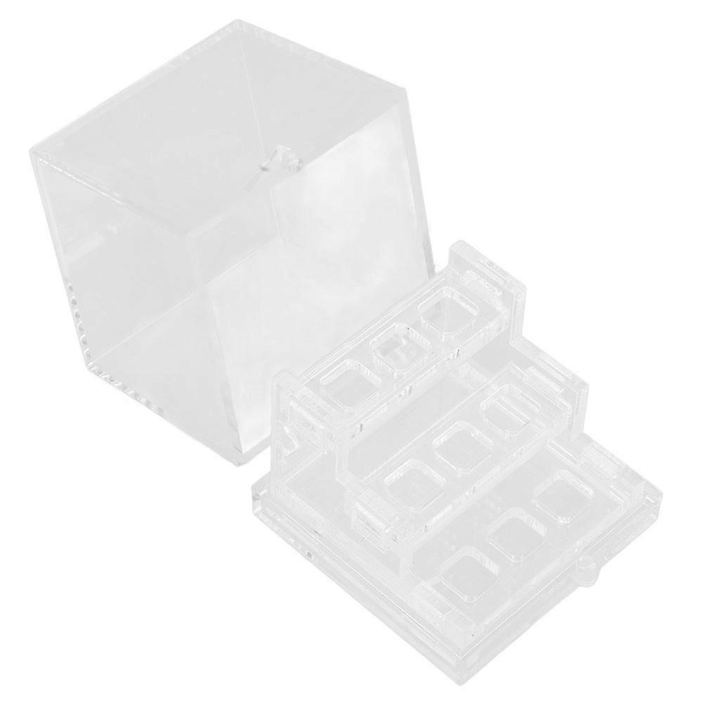 Acrylic Display Box for Storage with Transparent Lid Great for Rocks Crafts Gems and Small Balls 3 Tier