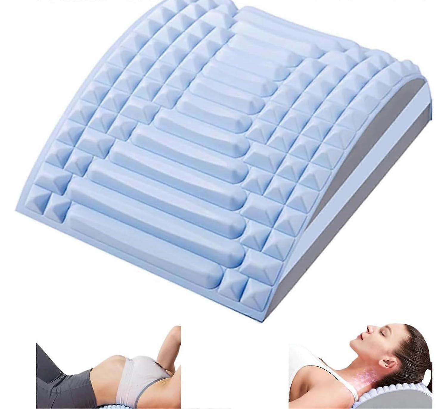 Back Stretcher for Lower Back Pain Relief Adjustable Lumbar Support Posture Corrector Blue