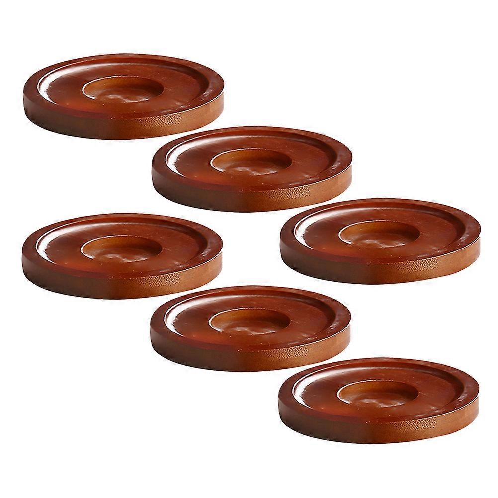 Cup Coaster Wood Rotatable 6Pcs for Drinks Insulation and Party Use
