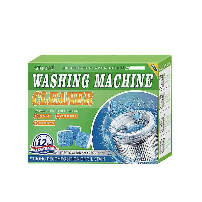 New packaging washing machine tub cleaner, effervescent tablets for removing dirt, solid oxygen powder for powerful sterilization (12 tablets).