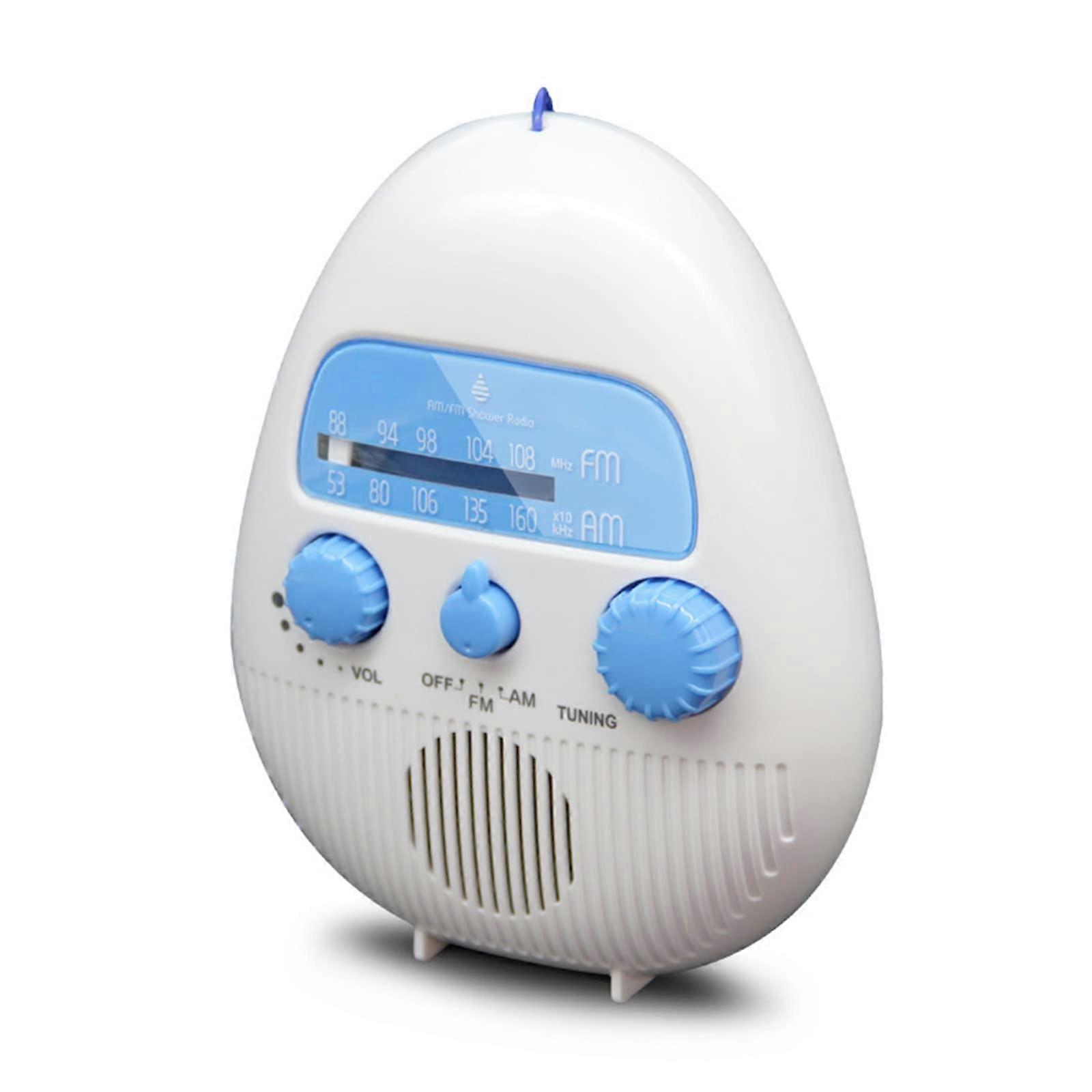 Portable Class 4 Waterproof Shower Radio with FM AM, Battery Powered Indoor Desktop Speaker, High Definition Audio Quality
