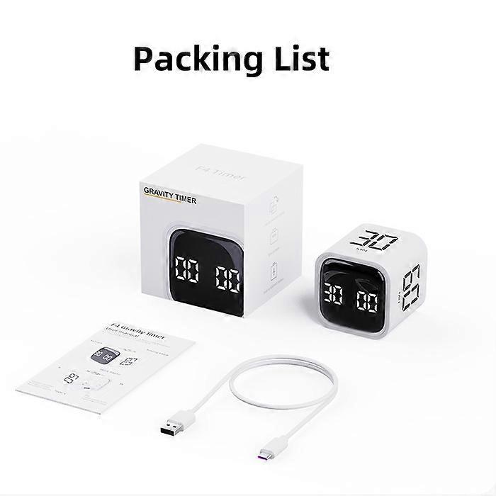 Productivity Timer Flip Gravity Sensor Cube Timer Countdown & Countup 5/10/30/60min & Ccomtom Timing for Learning,Kitchen Cooking