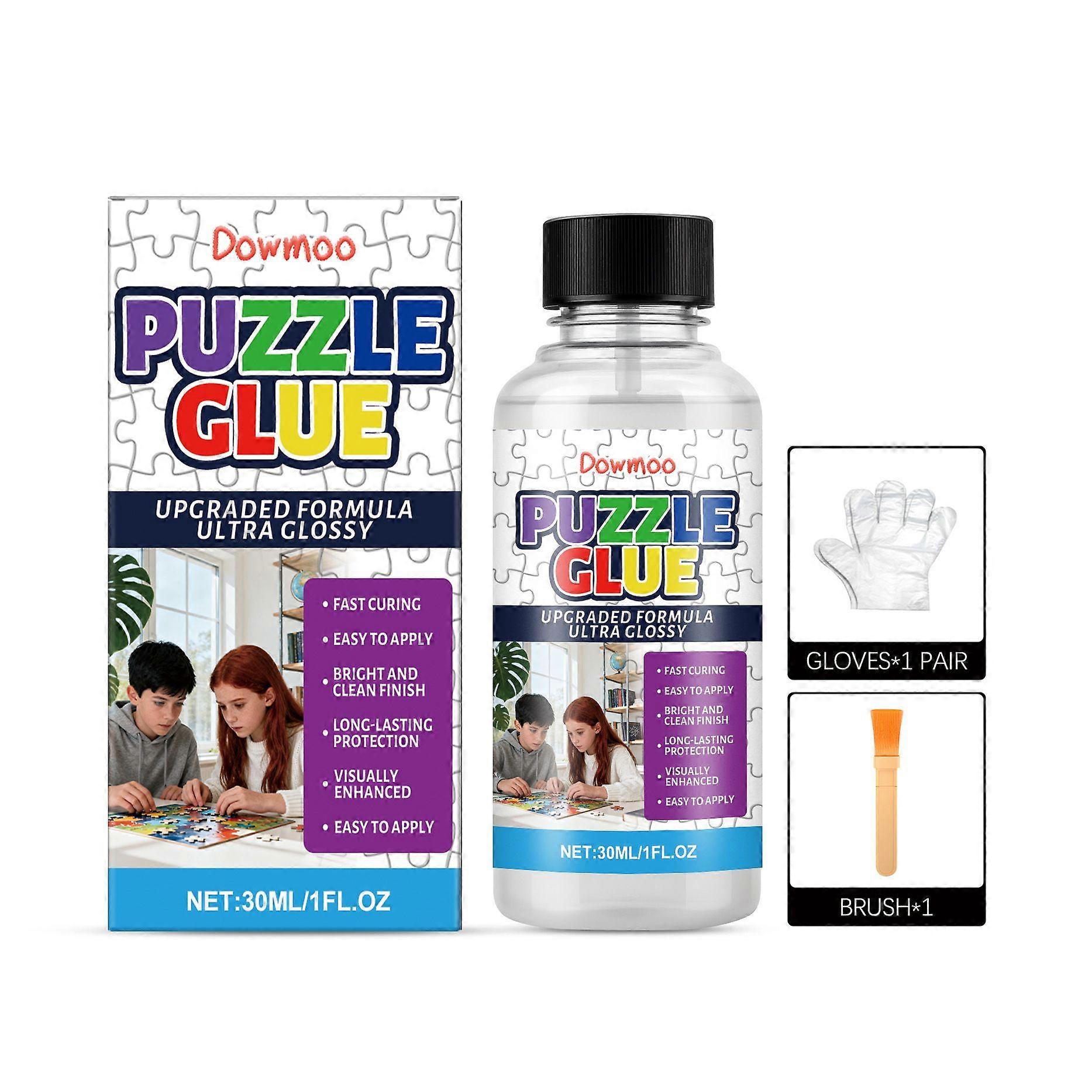 Jigsaw Puzzle Glue - Clear Puzzle Sealer For Sealing and Gloss Enhancement on Paper/Wooden Puzzle, Puzzle Frame Glue, Quick-Dry & Water-Based Puzzle S